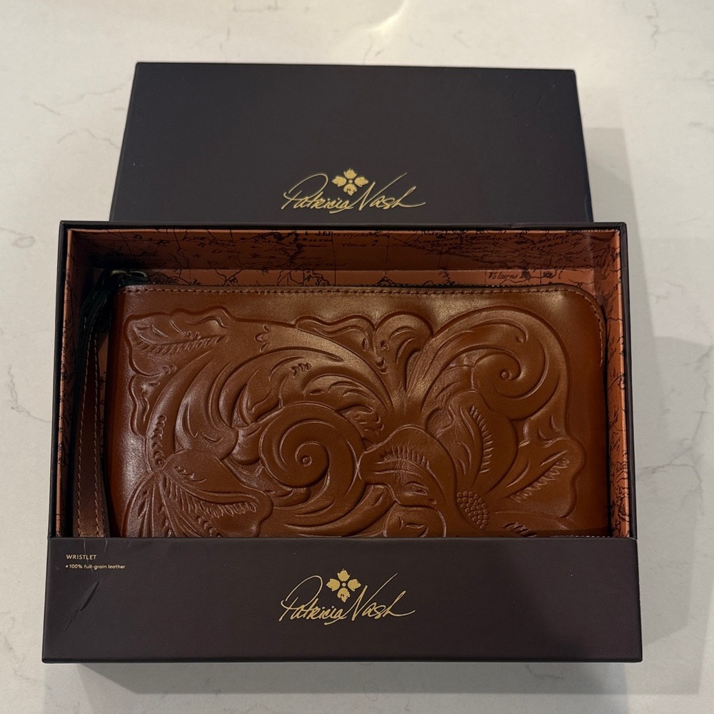 Patricia Nash Embossed Leather Wristlet Cassini